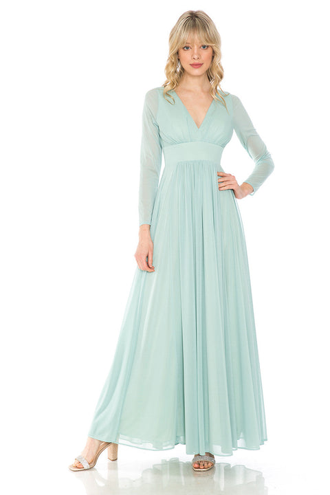 Long Sleeve Formal Mother of the Bride Dress Lenovia 5234