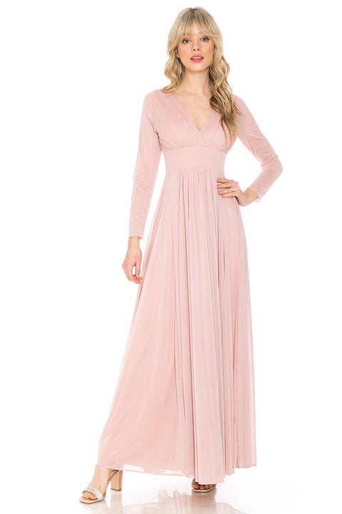 Long Sleeve Formal Mother of the Bride Dress Lenovia 5234