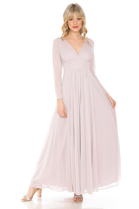 Long Sleeve Formal Mother of the Bride Dress Lenovia 5234