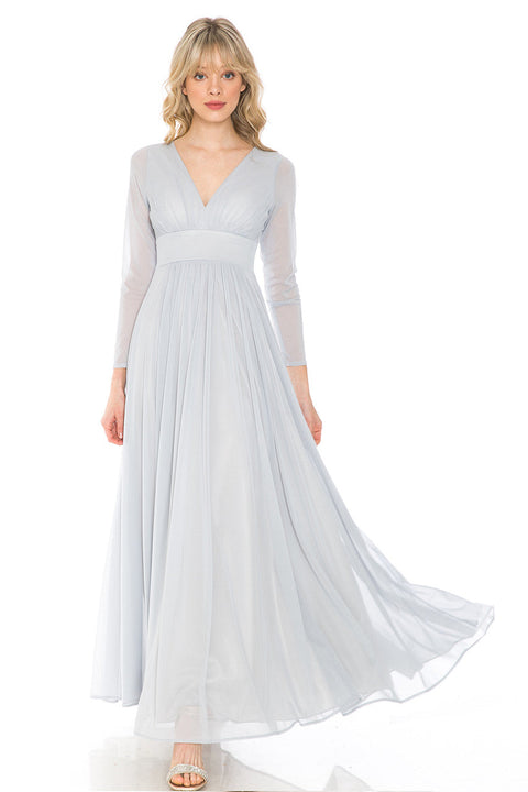 Long Sleeve Formal Mother of the Bride Dress Lenovia 5234