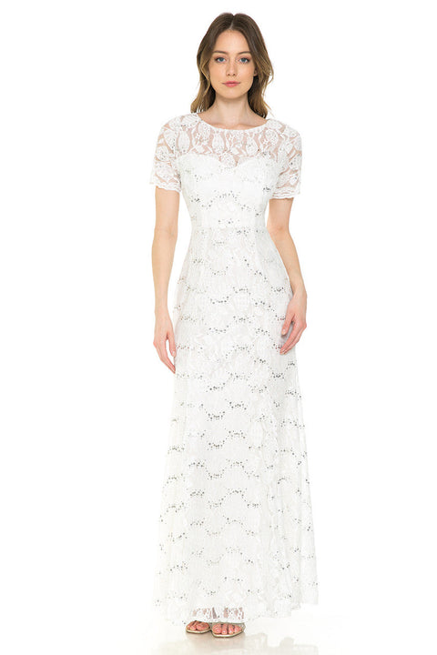 Long Bridal Lace Wedding Dress Lenovia 5241