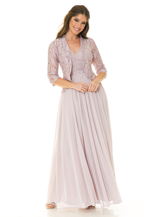 Long Formal Glitter Lace Mother of the Bride Dress Lenovia 5237