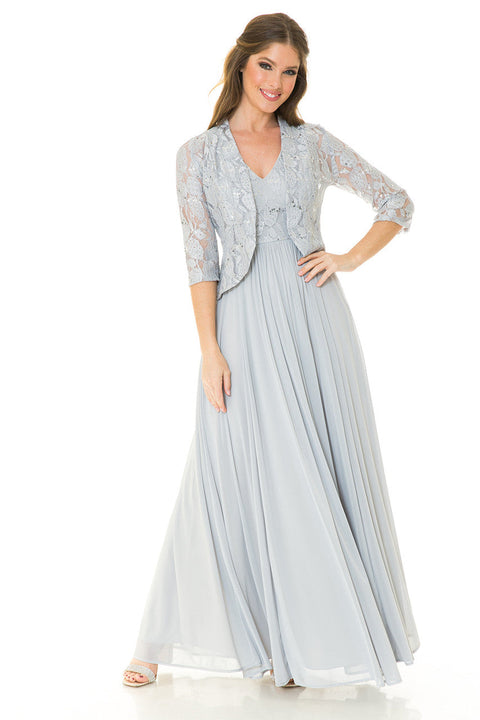 Long Formal Glitter Lace Mother of the Bride Dress Lenovia 5237