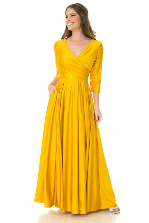 Formal Long Mother of the Bride Pleated Dress Lenovia 5243