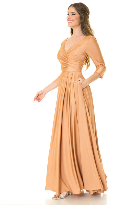 Formal Long Mother of the Bride Pleated Dress Lenovia 5243