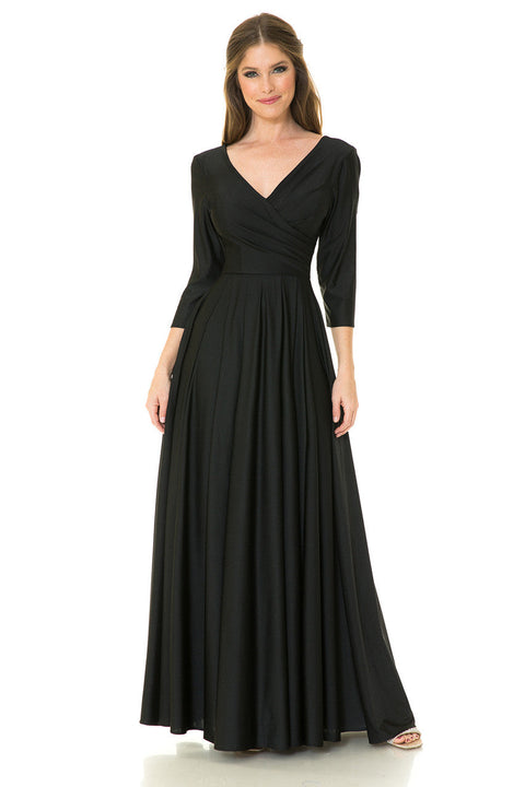 Formal Long Mother of the Bride Pleated Dress Lenovia 5243