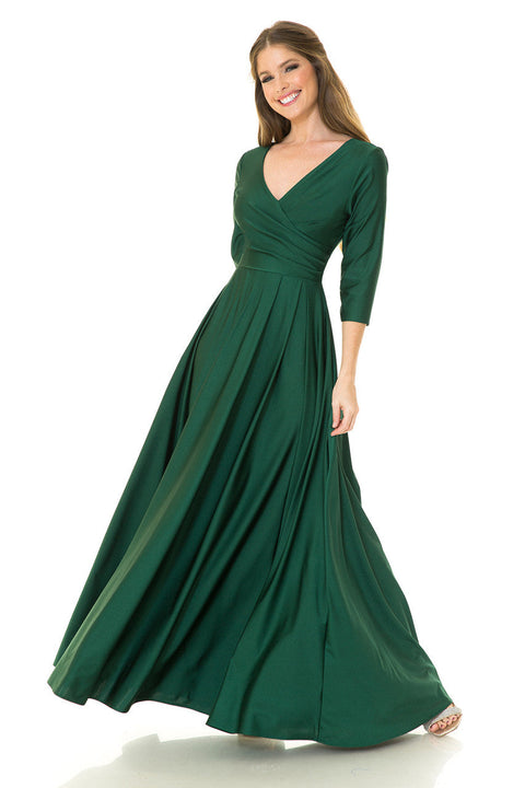 Formal Long Mother of the Bride Pleated Dress Lenovia 5243