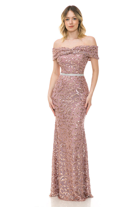 Long Formal Sequin Prom Dress Lenovia 5210