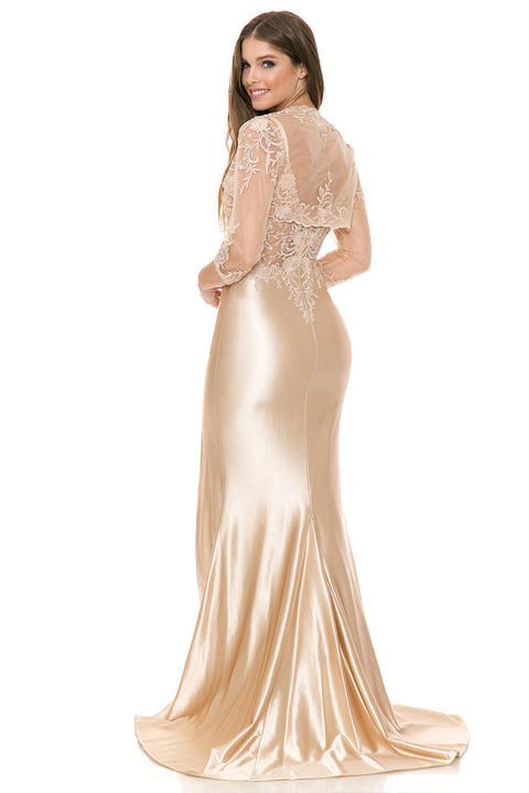 Long Formal Beaded Evening Jacket Dress Lenovia 8175