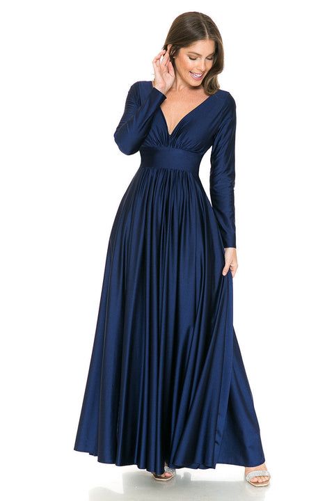 Long Sleeve A Line Formal Dress Lenovia 5231