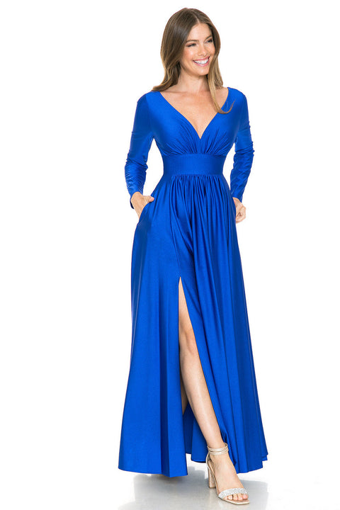 Long Sleeve A Line Formal Dress Lenovia 5231