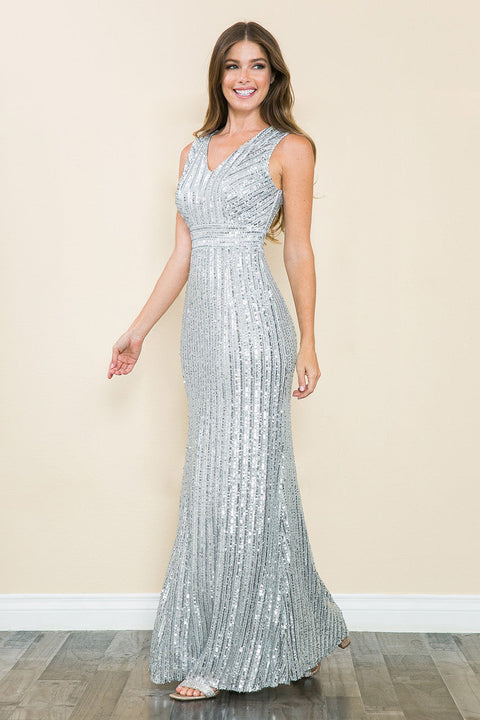 Sequin Long Formal Evening Dress Lenovia 5246
