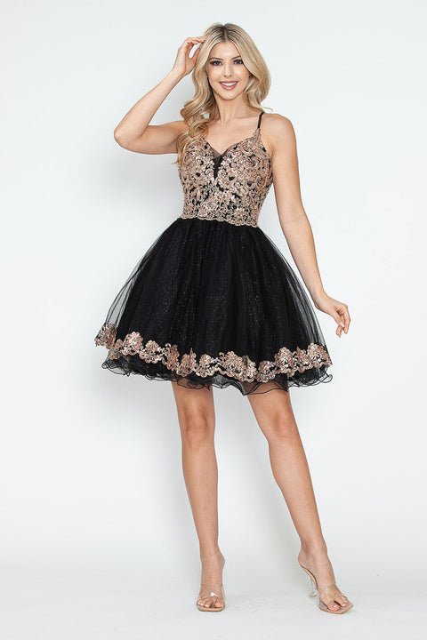 Short Homecoming Metallic Sequin Cocktail Dress Lenovia 8238