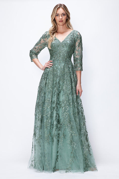 Long Formal Lace Mother of the Bride Dress Lenovia 8356