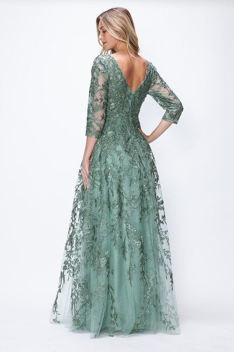 Long Formal Lace Mother of the Bride Dress Lenovia 8356