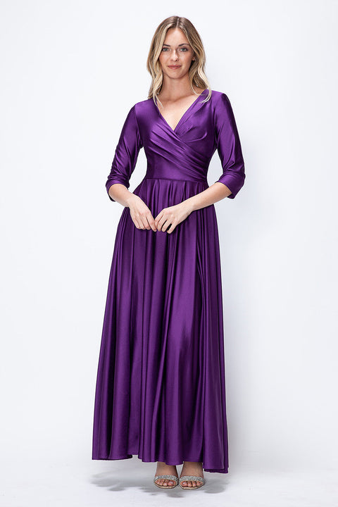 Formal Long Mother of the Bride Pleated Dress Lenovia 5243