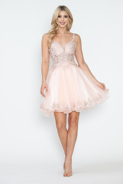 Short Homecoming Beaded Mini Cocktail Dress Lenovia 8234