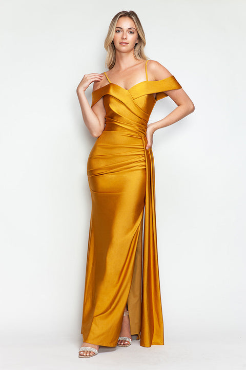 Long Formal Fitted Slit Prom Dress Lenovia 5320