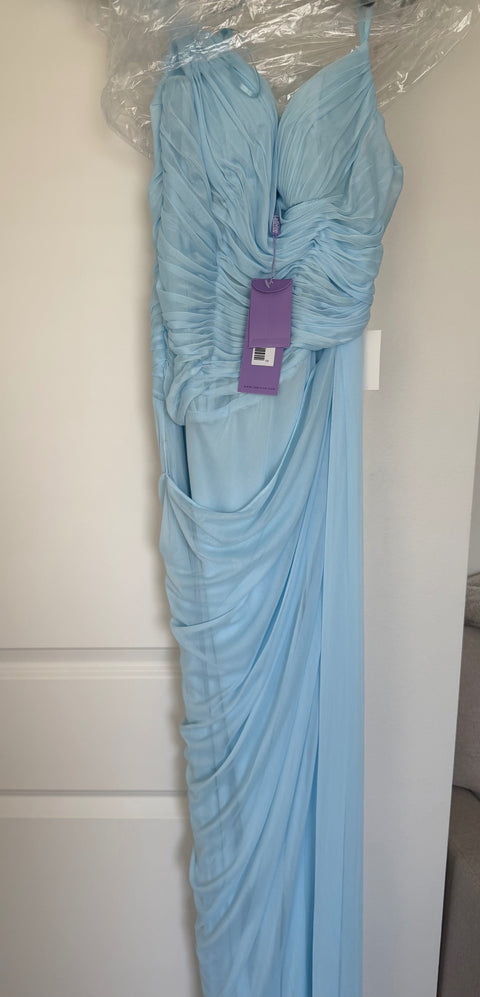 Ladivine CD406 chiffon off shoulder slit gown — product view
