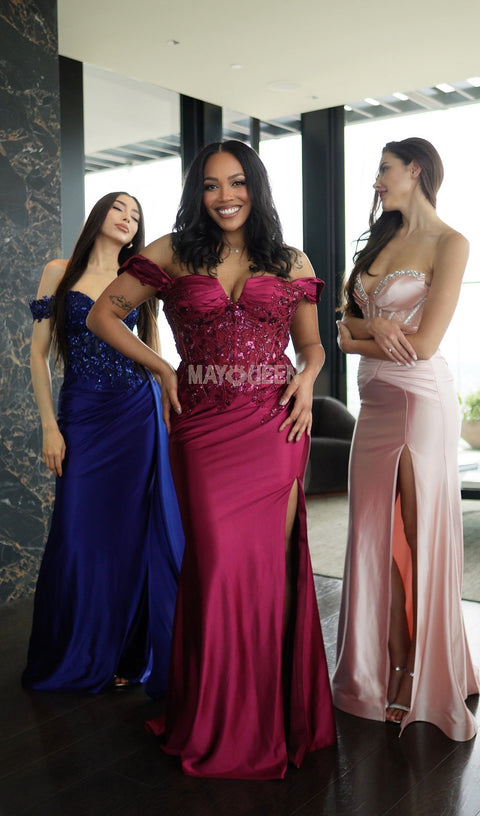 May Queen MQ2181 - Embellished Corset Sweetheart Gown