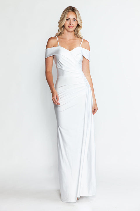 Long Bridal Slit Simple Wedding Dress Lenovia 5320