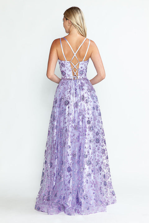 A Line Long Formal Evening Prom Dress Lenovia 8235