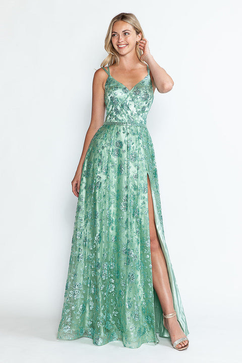 A Line Long Formal Evening Prom Dress Lenovia 8235