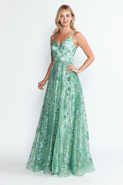 A Line Long Formal Evening Prom Dress Lenovia 8235