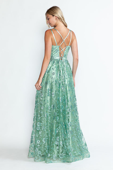 A Line Long Formal Evening Prom Dress Lenovia 8235