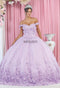 3D Florals Off Shoulder Ball gown - May Queen LK158