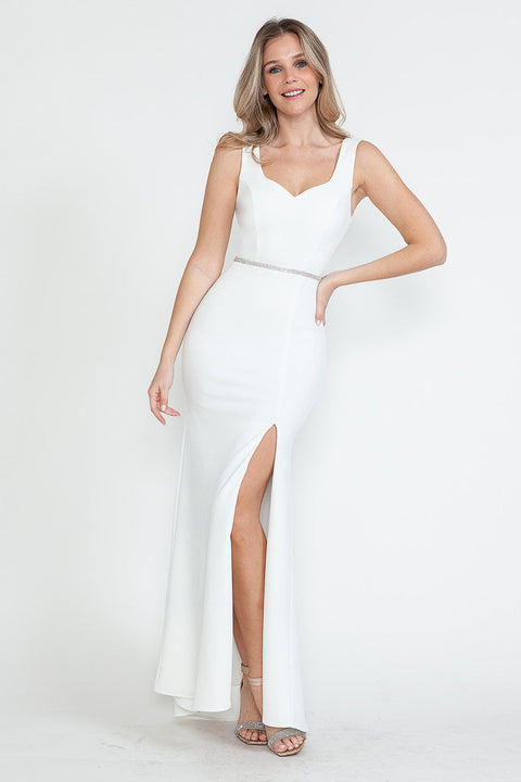 Long Slit Wedding Dress Lenovia 5258