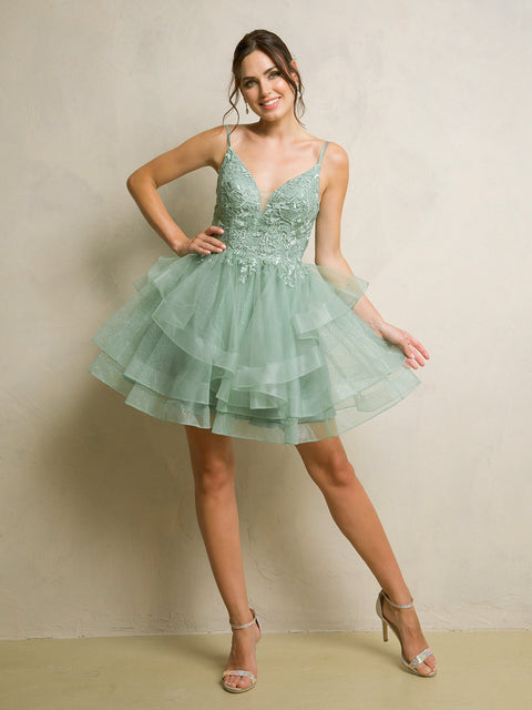Eva Fashion 5281 A Line Homecoming Glitter Cocktail Short Homecoming Dress