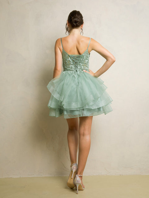Eva Fashion 5281 A Line Homecoming Glitter Cocktail Short Homecoming Dress