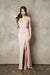 Crepe Slit Gown with Off-Shoulder Design and Exquisite Embroidery by Juno 0928