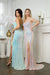 Shine bright in this sleeveless sequin slit gown with a shimmering fitted bodice by Juno M1014.