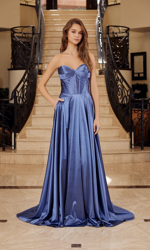 Nox Anabel K1735 Long Prom Gown with Elegant Silhouette
