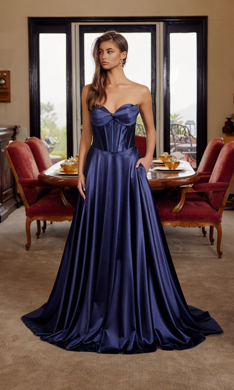 Nox Anabel K1735 Long Prom Gown with Elegant Silhouette