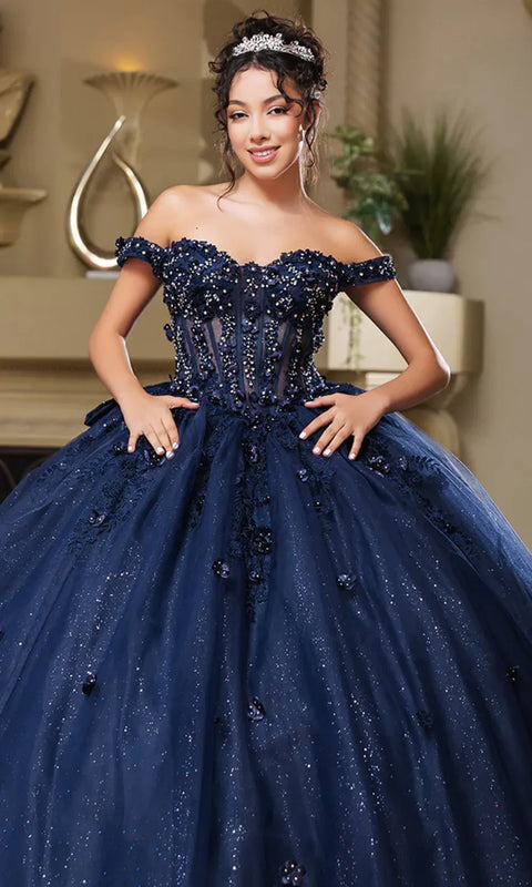 May Queen LK278 - Romantic Off Shoulder Ballgown with Bow