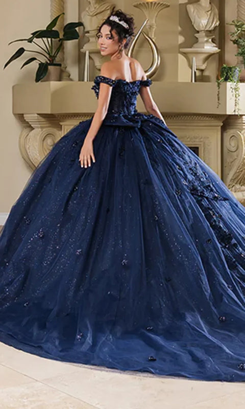 May Queen LK278 - Romantic Off Shoulder Ballgown with Bow