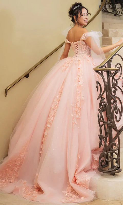 May Queen LK280 - Sweetheart Ballgown with Floral Appliques