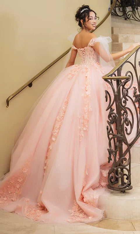 May Queen LK280 - Sweetheart Ballgown with Floral Appliques