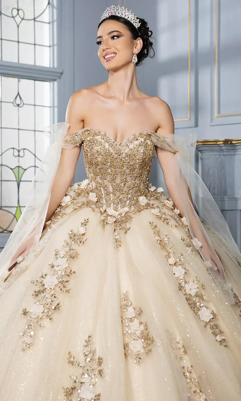 May Queen LK280 - Sweetheart Ballgown with Floral Appliques