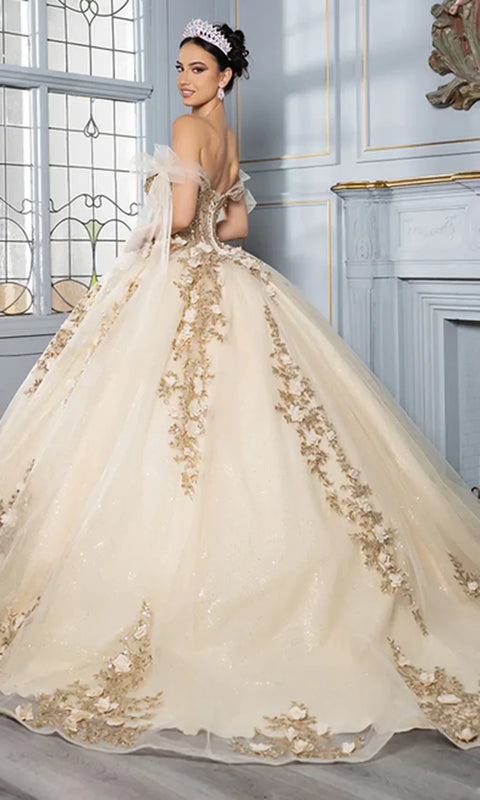May Queen LK280 - Sweetheart Ballgown with Floral Appliques