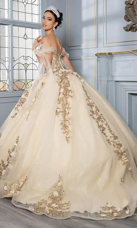 May Queen LK280 - Sweetheart Ballgown with Floral Appliques