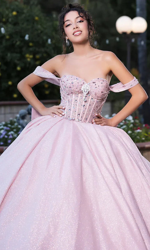 May Queen LK281 - Draped Sleeve Ballgown with Oversized Bow