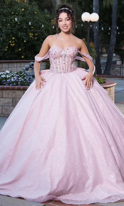 May Queen LK281 - Draped Sleeve Ballgown with Oversized Bow