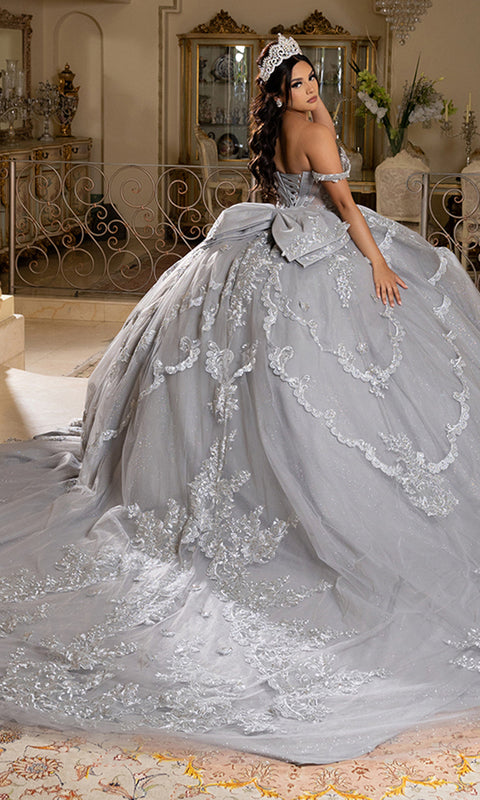 May Queen LK283 - Illusion Corset Lace-Up Back Ballgown