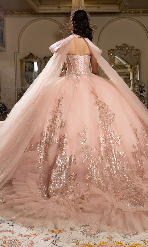 May Queen LK284 - Strapless Beaded Corset Ballgown