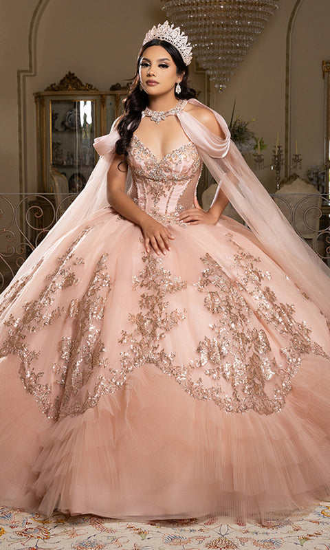 May Queen LK284 - Strapless Beaded Corset Ballgown
