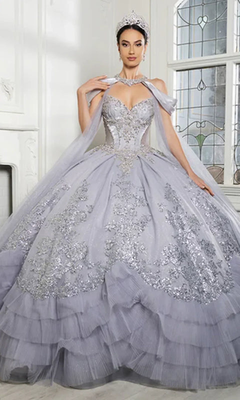 May Queen LK284 - Strapless Beaded Corset Ballgown
